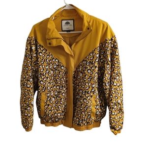 Yellow ZipUp Cheetah Rain Jacket